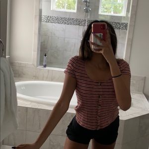 stripped fitted tee (big on me)